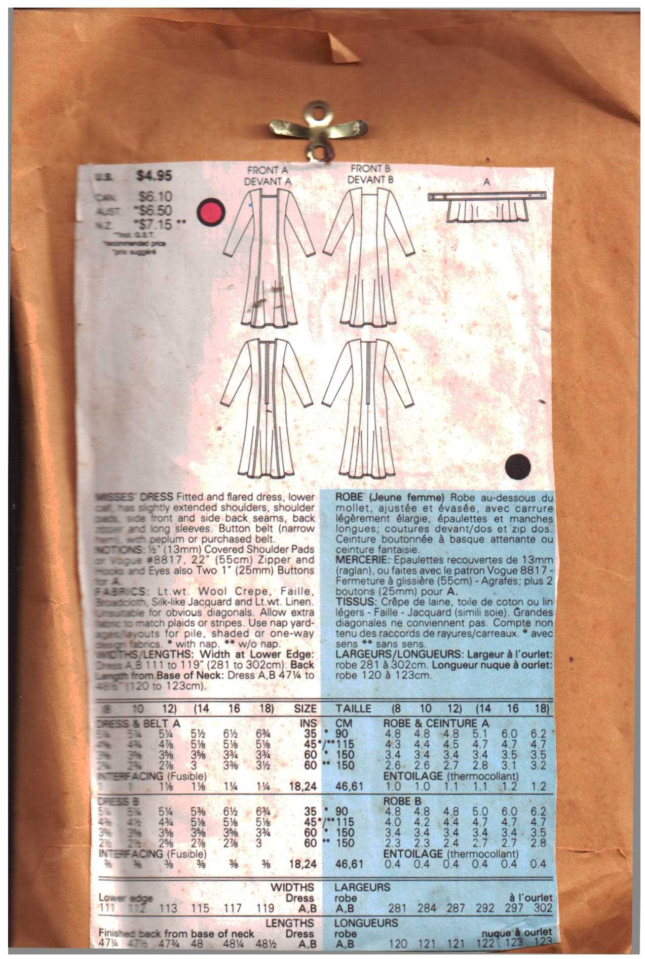 Vogue 9670 Dress Size: 14-16-18 Uncut Sewing Pattern - Image 2
