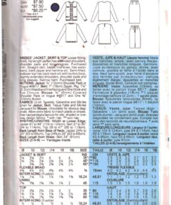 Alternative view of Vogue 9729 Jacket, Skirt, Top Size: 8-10-12 Used Sewing Pattern
