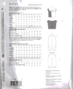 Alternative view of Vogue V1715 Vest, Pants by Sandra Betzina Size: All Uncut Sewing Pattern
