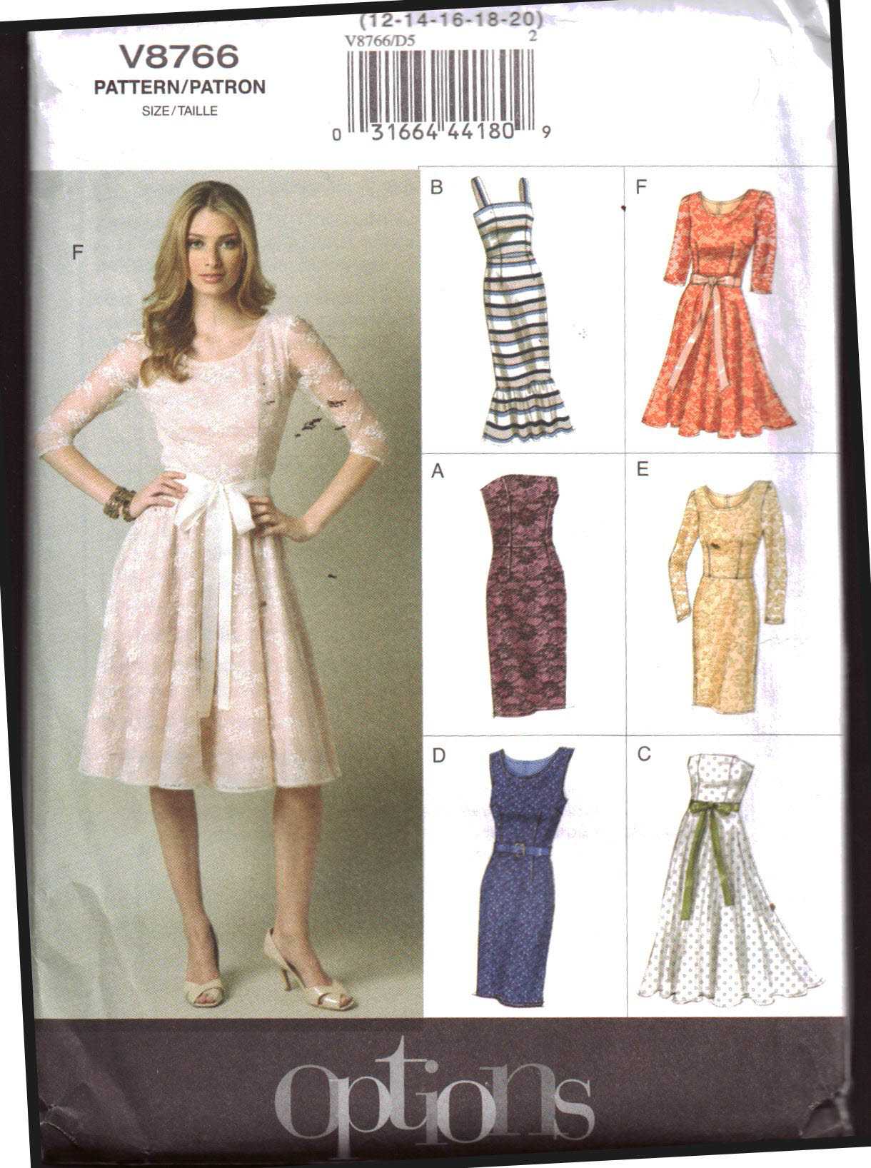 Vogue V8766 Dress Size: D5 12-20 Uncut Sewing Pattern