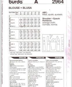 Alternative view of Burda 2964 Top Size: 8-20 Uncut Sewing Pattern
