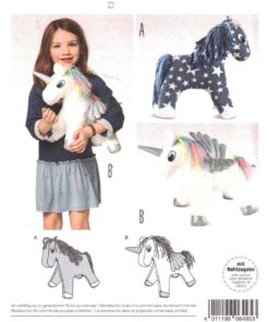 Burda 6495 Toy Unicorn, Horse Size: 12" Uncut Sewing Pattern