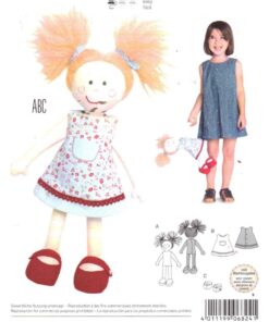 Burda 6824 Toy Doll and Clothes Size: 15.5" Uncut Sewing Pattern