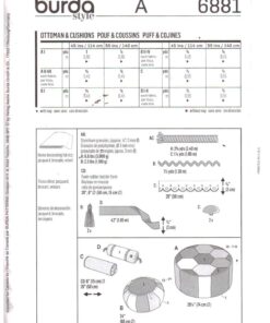 Alternative view of Burda 6881 Ottoman & Cushions Size: One Uncut Sewing Pattern