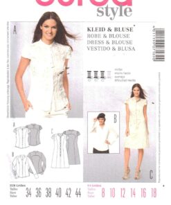 Burda 7189 Blouse, Dress Size: 8-18 Uncut Sewing Pattern
