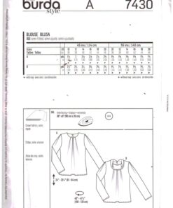 Alternative view of Burda 7430 Blouse Size: 10-20 Uncut Sewing Pattern