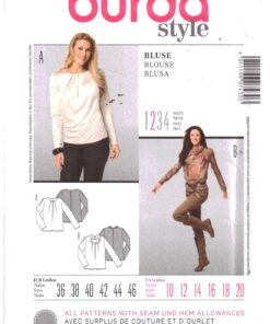 Burda 7430 Blouse Size: 10-20 Uncut Sewing Pattern
