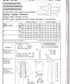 Alternative view of Burda 8712 Top, Pants, Coat Size: 10-22 Uncut Sewing Pattern