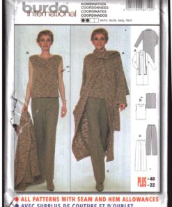 Burda 8712 Top, Pants, Coat Size: 10-22 Uncut Sewing Pattern