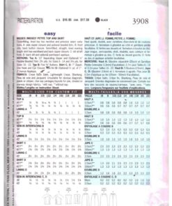 Butterick 3908 Evening wear - Top, Skirt Size: 12-14-16 Uncut Sewing Pattern - Image 2