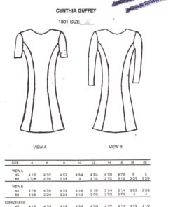 Cynthia Guffey D-1001 Dress Size: All Uncut Sewing Pattern