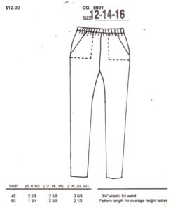 Cynthia Guffey CG-8001 Pants Size: All Uncut Sewing Pattern