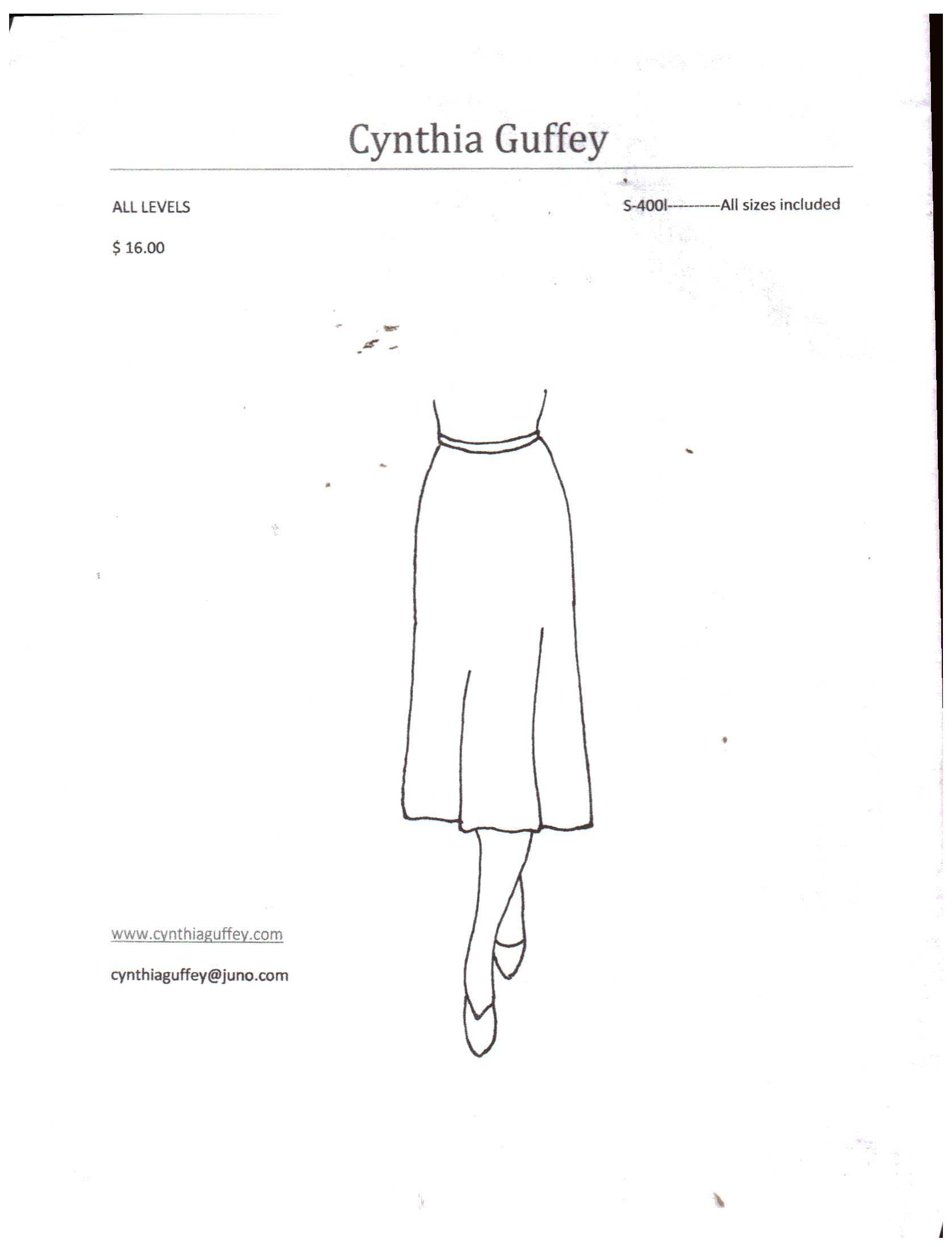 Cynthia Guffey S-4001 Skirt Size: All Uncut Sewing Pattern