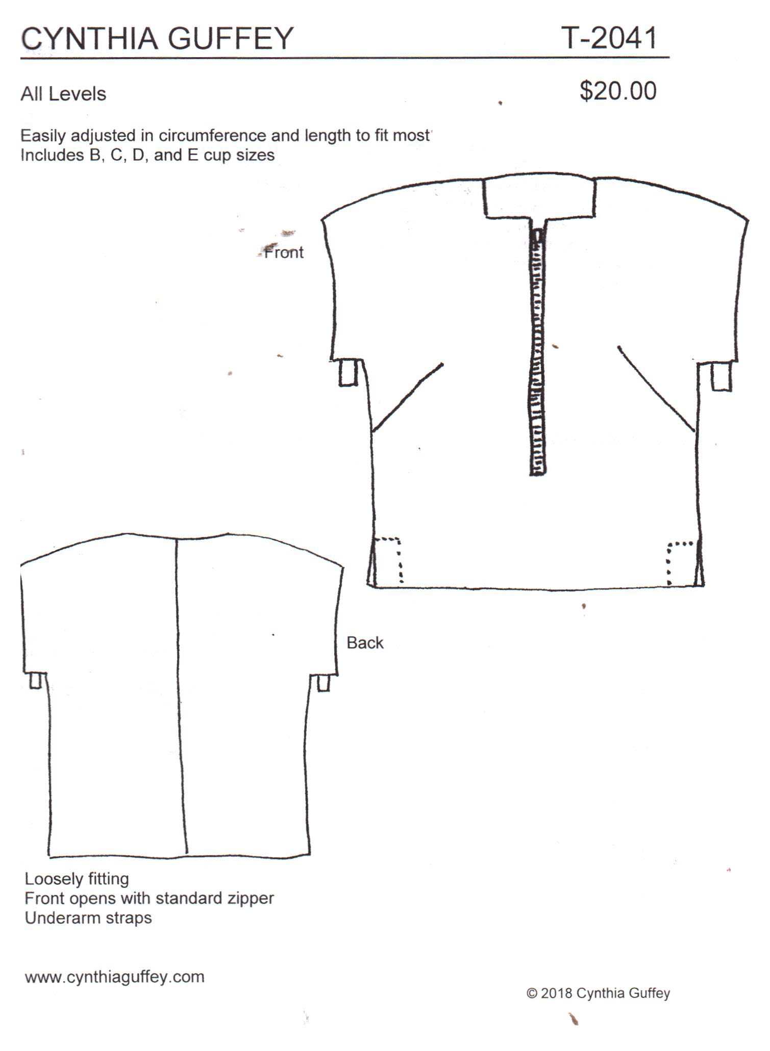 Cynthia Guffey T-2041 Top Size: All Uncut Sewing Pattern