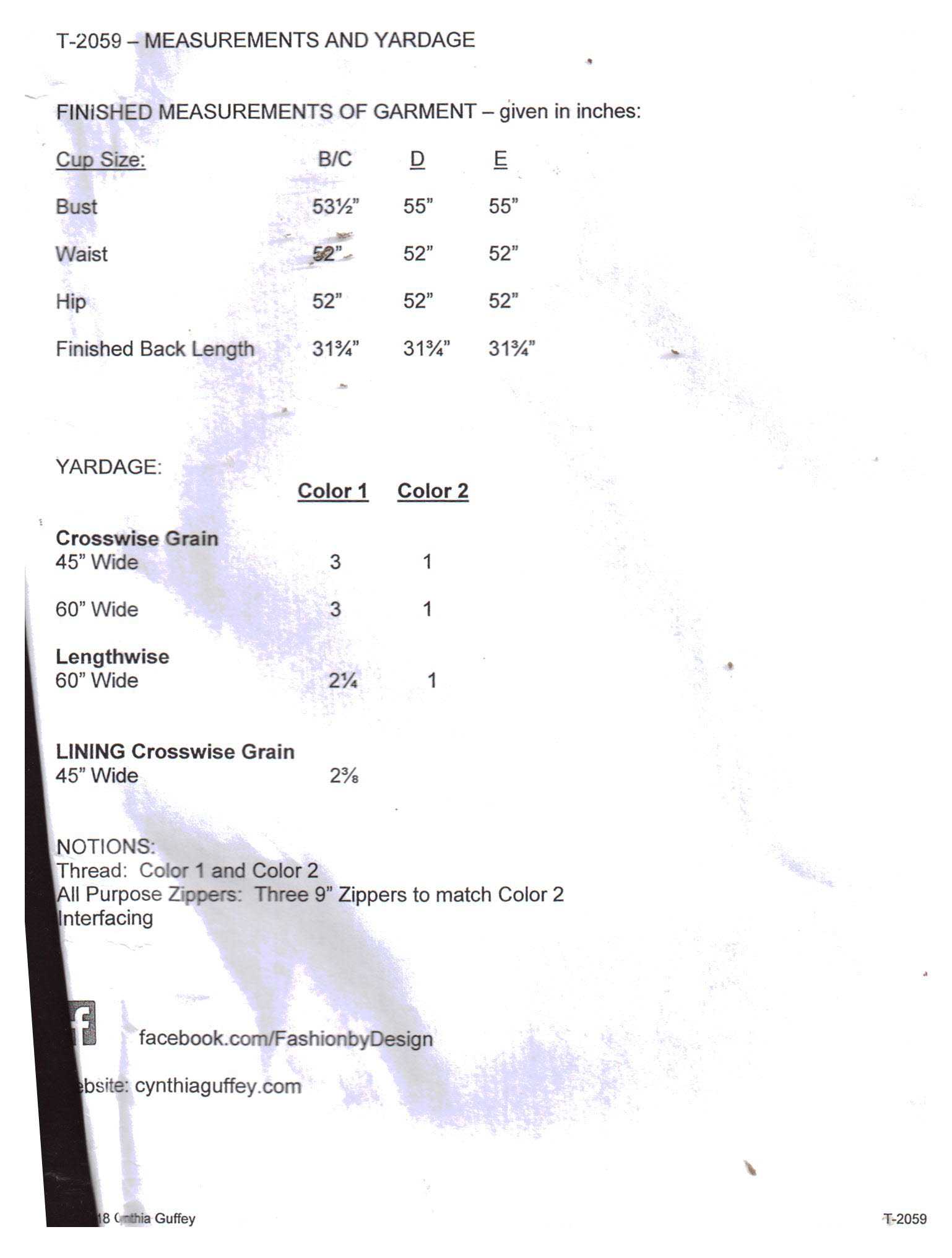 Cynthia Guffey T-2059 Top Size: All Uncut Sewing Pattern - Image 2