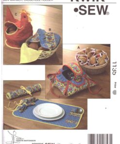 Kwik Sew 1135 Placemat, Bunholder, Bun Warmer, Casserole Holder Size: One Uncut Sewing Pattern