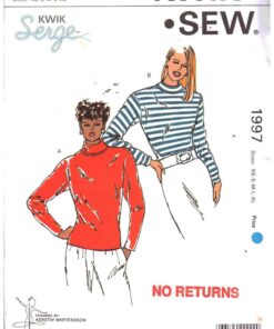 Kwik Sew 1997 Tops Size: XS-S-M-L-XL Uncut Sewing Pattern