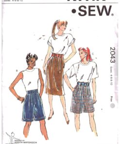 Kwik Sew 2043 Shorts, Skirt Size: 4-6-8-10 Uncut Sewing Pattern