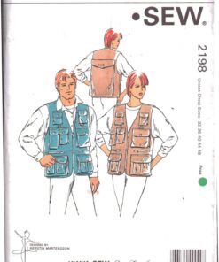 Kwik Sew 2198 Unisex Sports Vest Size: 32-36-40-44-46 Uncut Sewing Pattern