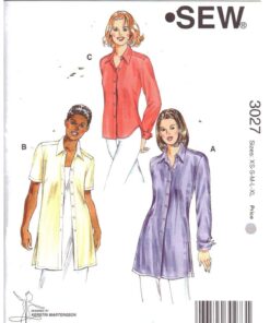 Kwik Sew 3027 Shirts Size: XS-S-M-L-XL Uncut Sewing Pattern