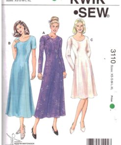Kwik Sew 3110 Dress Size: XS-S-M-L-XL Uncut Sewing Pattern