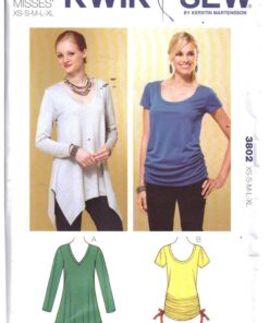 Kwik Sew 3802 Tops Size: XS-S-M-L-XL Uncut Sewing Pattern