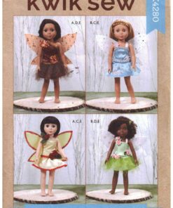 Kwik Sew K4280 Fairy Dolls Clothes Size: 14" Uncut Sewing Pattern