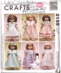 McCall's 2159 Doll clothes Size: 18" Uncut Sewing Pattern