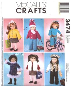 McCall's 3474 Doll Clothes Size: 18" Uncut Sewing Pattern