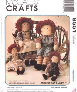 McCall's 8551 Raggedy Ann & Andy Dolls Size: 13/20" Uncut Sewing Pattern