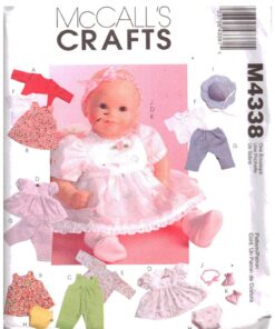 McCall's M4338 Baby Doll Clothes Size: One Uncut Sewing Pattern