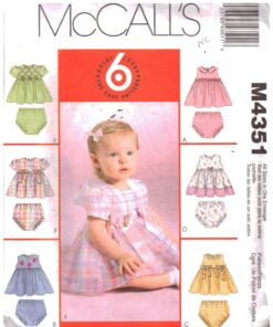 McCall's M4351 Babies Dress, Panties Size: All Used Sewing Pattern