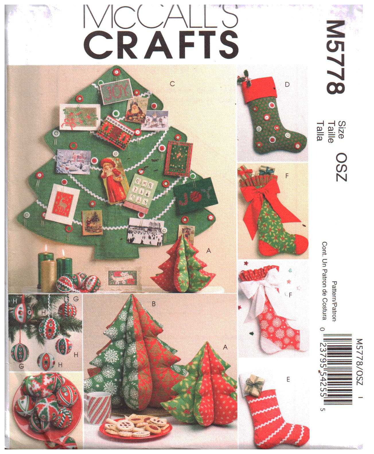 McCall's M5778 Christmas Decorations Size: OSZ Uncut Sewing Pattern