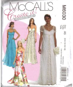 McCall's M6030 Evening Dress Size: A5 6-14 Uncut Sewing Pattern