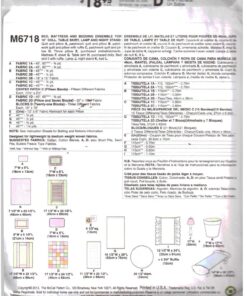 McCall's M6718 Doll's Bed, Mattress, Bedding Ensemble, Table Skirt, Lamp, Night Stand Size: 18" Uncut Sewing Pattern - Image 2