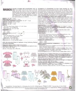 McCall's M6805 Doll Holiday Clothes, Accessories Size: 18" Uncut Sewing Pattern - Image 2