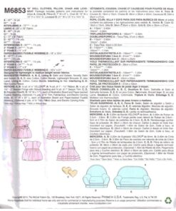 McCall's M6853 Doll Clothes, Pillow, Chair, Love-seat Size: 18" Uncut Sewing Pattern - Image 2