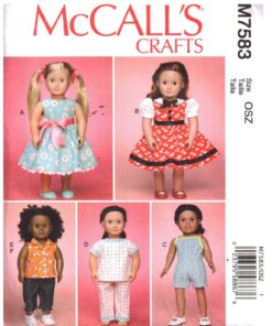 McCall's M7583 Doll Clothes Size: 18" Uncut Sewing Pattern