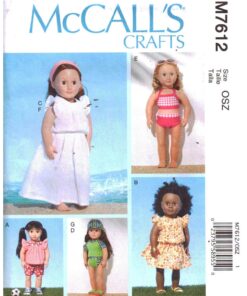 McCall's M7612 Doll Clothes Size: 18" Uncut Sewing Pattern