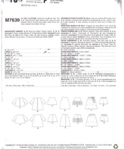 McCall's M7639 Doll Clothes Size: 18" Uncut Sewing Pattern - Image 2