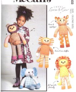 McCall's M8333 Plush Animals - Soft Toys Size: 21" Uncut  Sewing Pattern