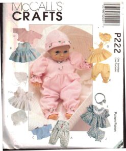 McCall's P222 Doll Clothes Size: 8-10/11-13/14-16" Uncut Sewing Pattern