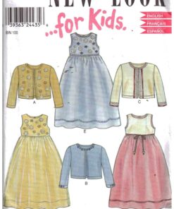 New Look 6047 Girl's Dress, Jacket Size: A 3-8 Uncut Sewing Pattern