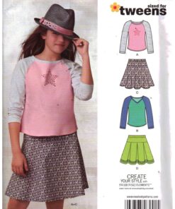 New Look 6241 Girl's Tops, Skirts Size: 8-16 Uncut Sewing Pattern