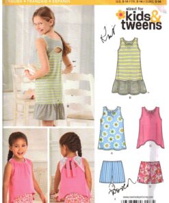 New Look 6296 Girl's Dress, Tops, Shorts Size: 3-14 Uncut Sewing Pattern