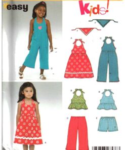 New Look 6361 Girl's Dress, Top, Pants, Shorts, Head Scarf Size: A 3-8 Uncut Sewing Pattern
