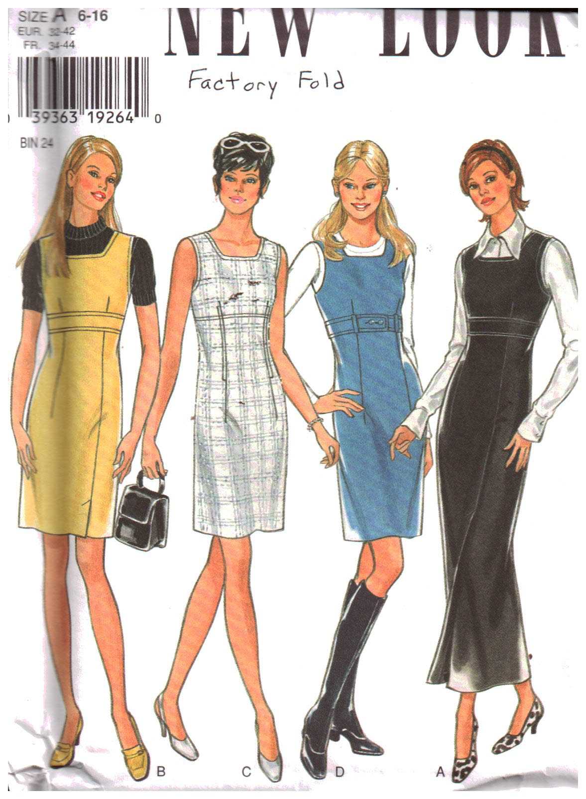 New Look 6550 Dress, Jumper Size: A 6-16 Uncut Sewing Pattern