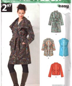New Look A6416 Coat, Vest Size: XS-XL Uncut Sewing Pattern