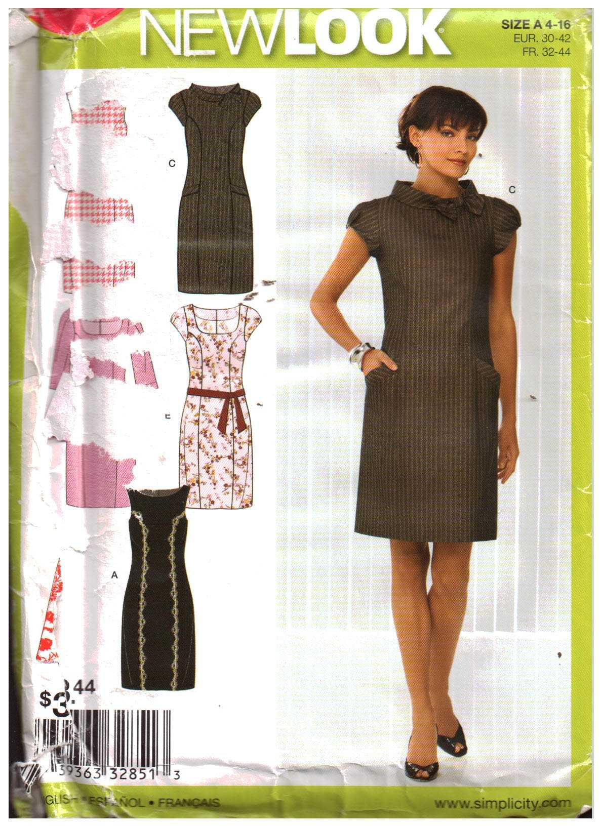 New Look W6909 Dress Size: A 4-16 Uncut Sewing Pattern