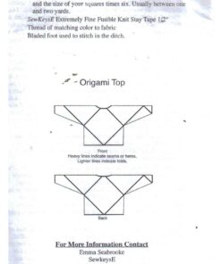 SewkeysE Origami Top Size: All Uncut Sewing Pattern - Image 2